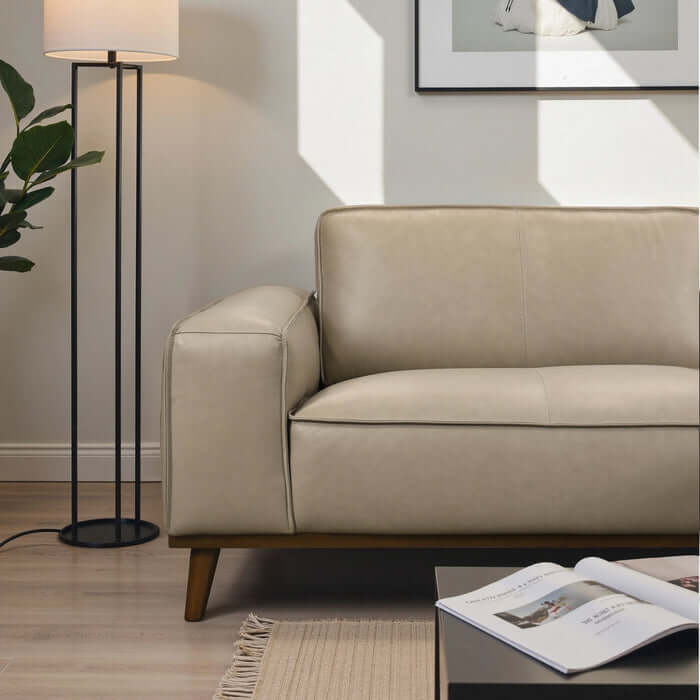 Kerrville Top-Grain Leather Chaise Sofa Sectional (2 Colors)