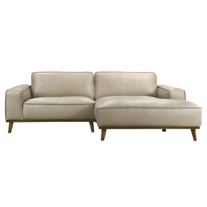 Kerrville Top-Grain Leather Chaise Sofa Sectional (2 Colors)