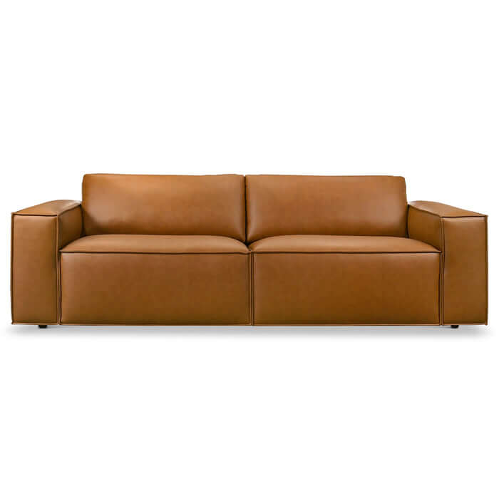 Uvalde MCM Vegan Leather Wide-Arm Sofa 92W