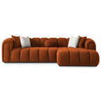 Beatrice Channel Tufted Boucle Right-Facing Chaise Sofa Sectional 115 (3 Colors)