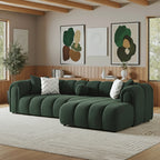 Beatrice Channel Tufted Boucle Right-Facing Chaise Sofa Sectional 115 (3 Colors)