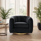 Cosey Green Channel Tufted Velvet Swivel Chair (3 Colors)