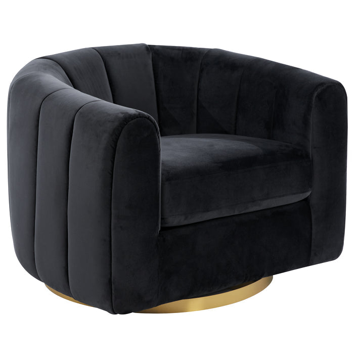 Cosey Green Channel Tufted Velvet Swivel Chair (3 Colors)