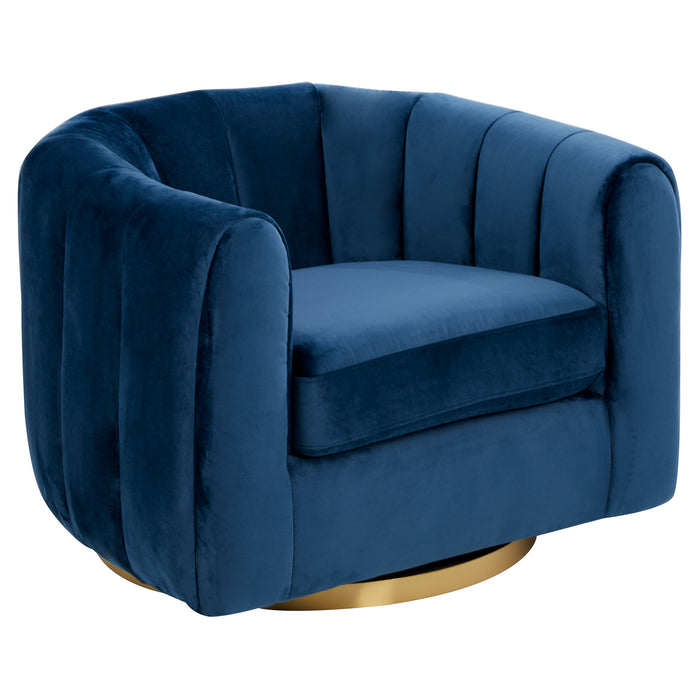 Cosey Green Channel Tufted Velvet Swivel Chair (3 Colors)