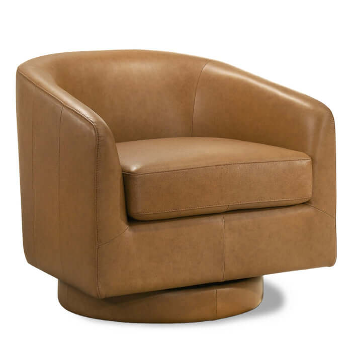 Danville Top-Grain Leather 360° Swivel Accent Chair