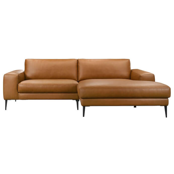 Easley MCM Vegan Leather Wide-Arm Chaise Sofa 98