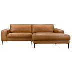 Easley MCM Vegan Leather Wide-Arm Chaise Sofa 98