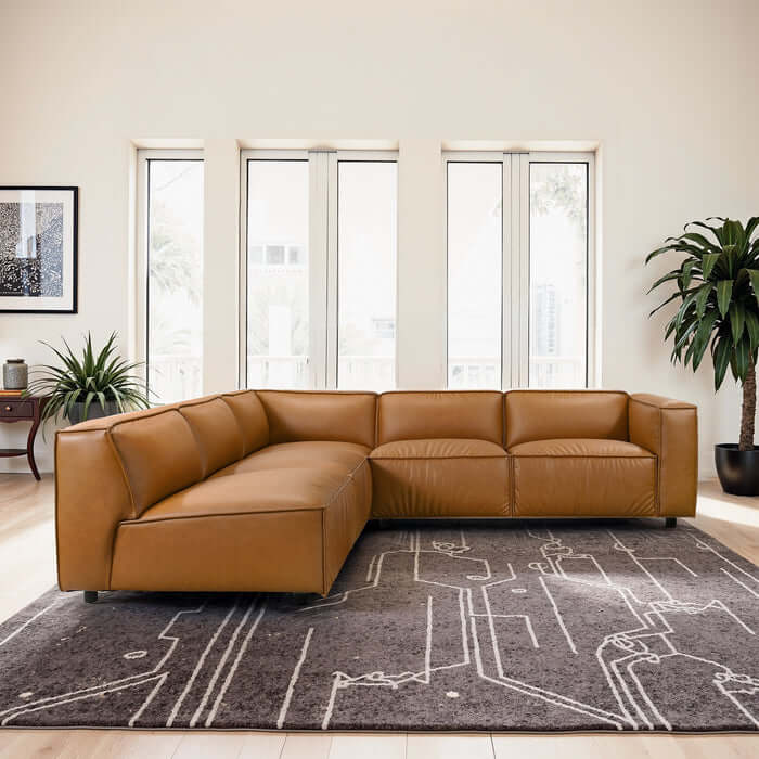 Findlay Vegan Leather Upholstered Corner Sofa Sectional 103