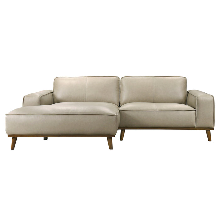 Kerrville Top-Grain Leather Chaise Sofa Sectional (2 Colors)