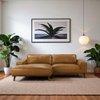 Kerrville Top-Grain Leather Chaise Sofa Sectional (2 Colors)