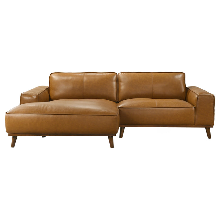 Kerrville Top-Grain Leather Chaise Sofa Sectional (2 Colors)