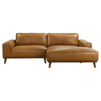 Kerrville Top-Grain Leather Chaise Sofa Sectional (2 Colors)