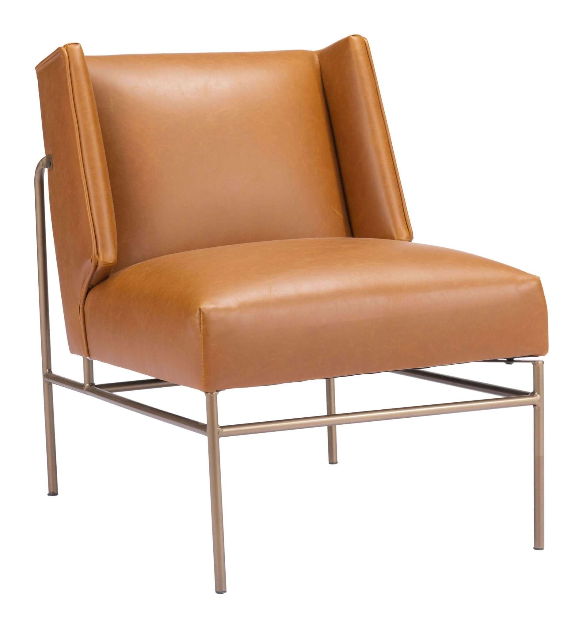 Atlanta Modern Deco Faux Leather Accent Chair