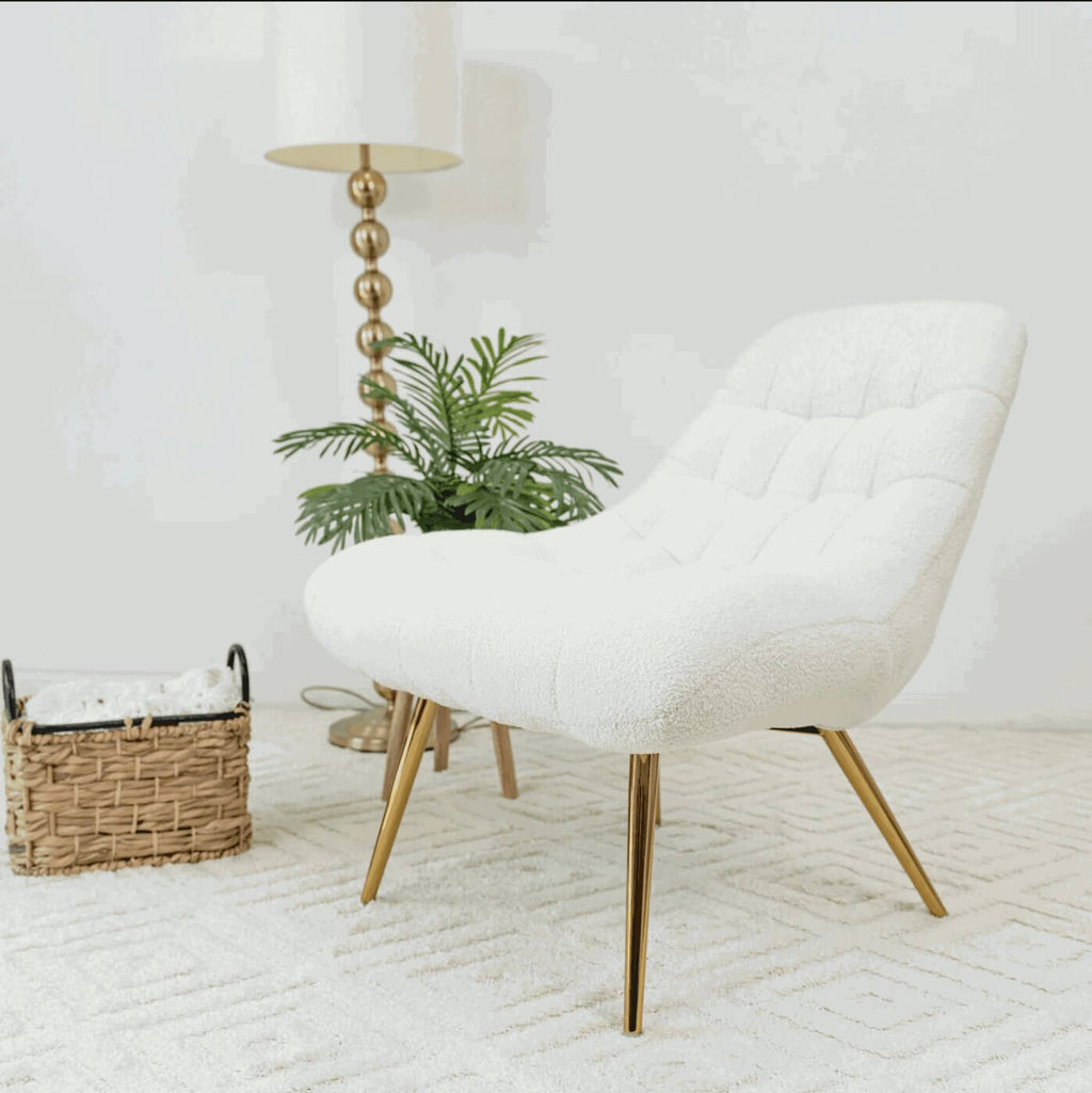 Aubrey Tufted Boucle Armless Lounge Chair (2 Colors)