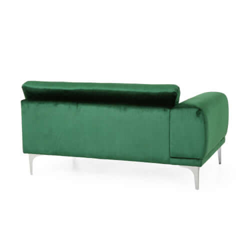 Emerald Green Velvet Deco Modular 2-Piece Sofa 111W