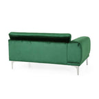 Emerald Green Velvet Deco Modular 2-Piece Sofa 111W