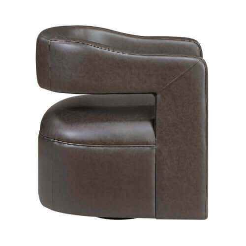 MCM Accent Faux Leather Swivel Chair (2 Colors)