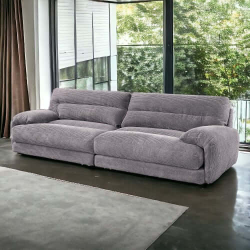 Cadenza Contemporary Gray Corduroy Sofa