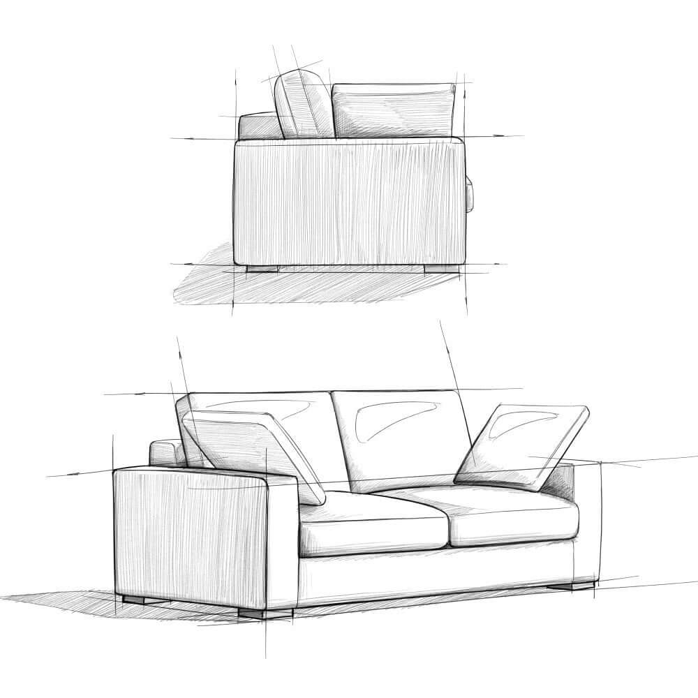 Charlie Deep Seater Loveseat Sofa 78' (2 Colors)