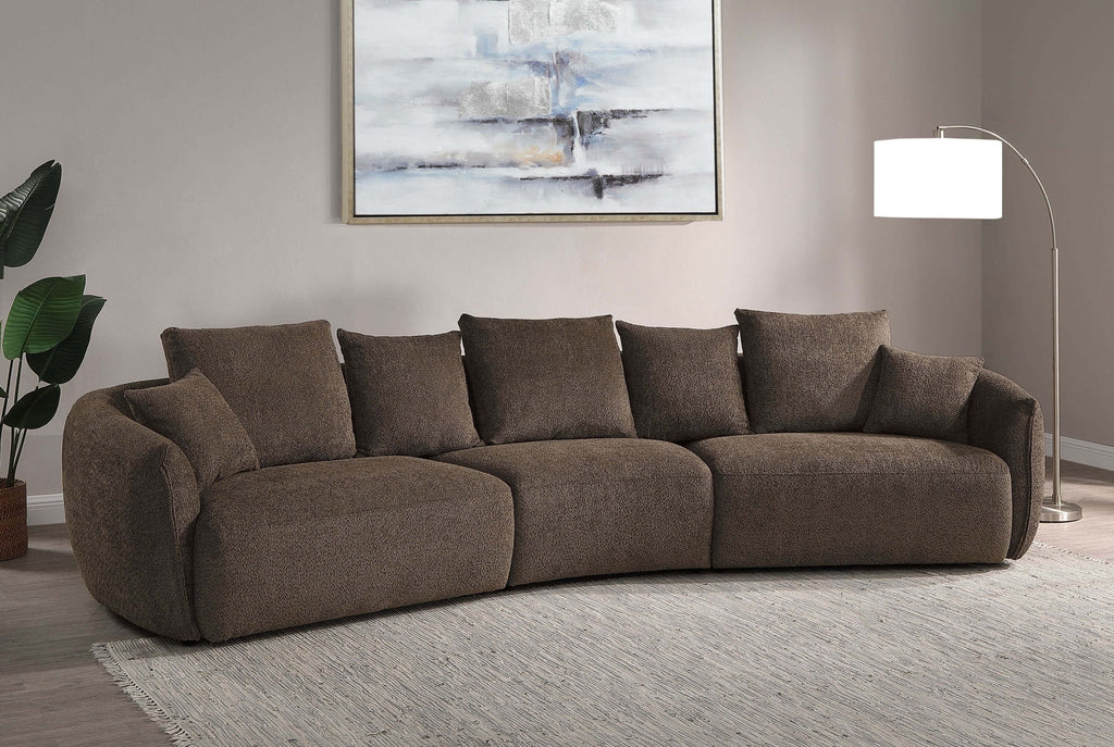 Bash Macca Anthology Brown Boucle Modular Sectional Sofa 145L