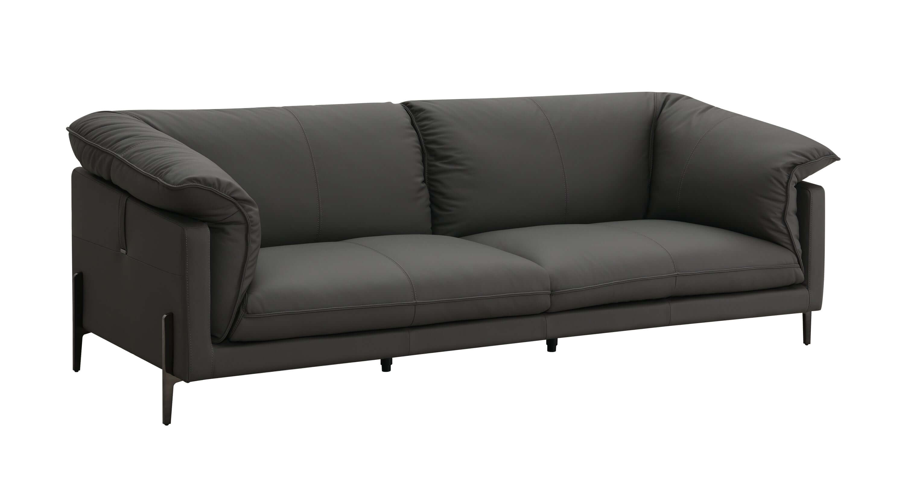 Tadi Modern Black Top Grain Leather Sofa 97L