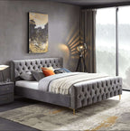 Bailey Velvet Upholstered Tufted Platform Bed Frame