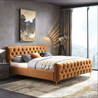 Bailey Velvet Upholstered Tufted Platform Bed Frame