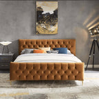 Bailey Velvet Upholstered Tufted Platform Bed Frame