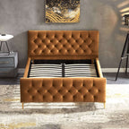 Bailey Velvet Upholstered Tufted Platform Bed Frame