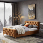 Bailey Velvet Upholstered Tufted Platform Bed Frame