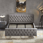 Bailey Velvet Upholstered Tufted Platform Bed Frame