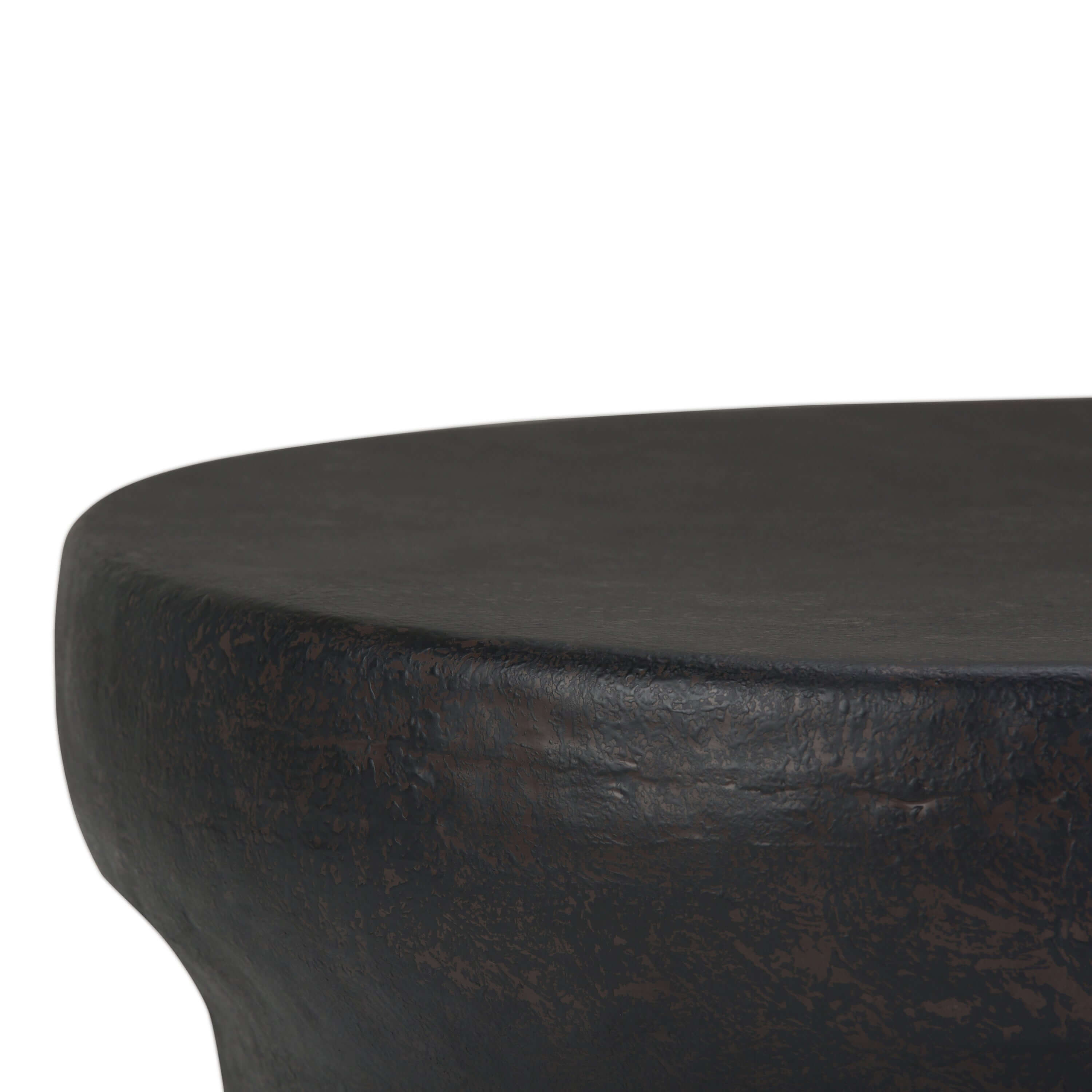 Garvy Rustic Bronze Metal Round Coffee Table 33'