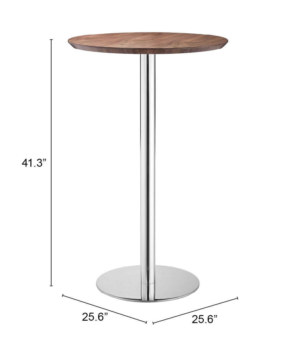Bergen Round Stainless Steel Base Bistro Bar Table 25