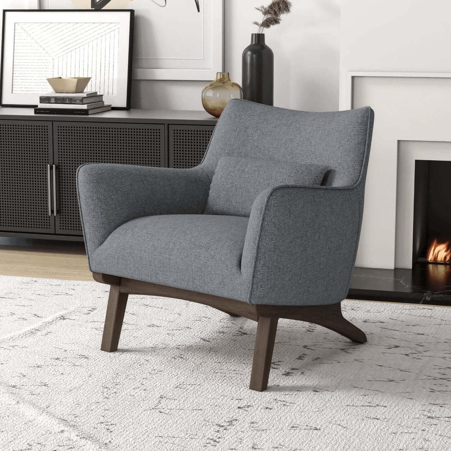 Brayden MCM Fabric Accent Lounge Chair (Various Colors and Fabrics)