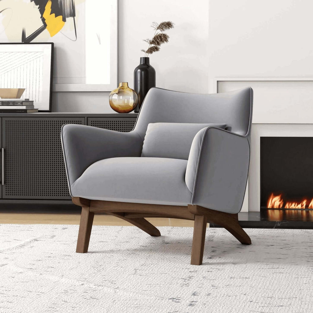 Brayden MCM Fabric Accent Lounge Chair (Various Colors and Fabrics)