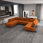 Brooke MCM Velvet U-Shape Dual Chaise Sectional Sofa 131