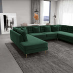 Brooke MCM Velvet U-Shape Dual Chaise Sectional Sofa 131