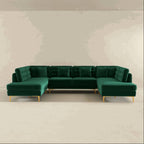Brooke MCM Velvet U-Shape Dual Chaise Sectional Sofa 131