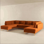 Brooke MCM Velvet U-Shape Dual Chaise Sectional Sofa 131