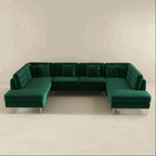 Brooke MCM Velvet U-Shape Dual Chaise Sectional Sofa 131