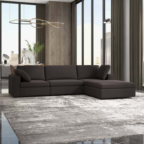 Cecilia Dark Gray Modular Chaise Sofa Sectional 121