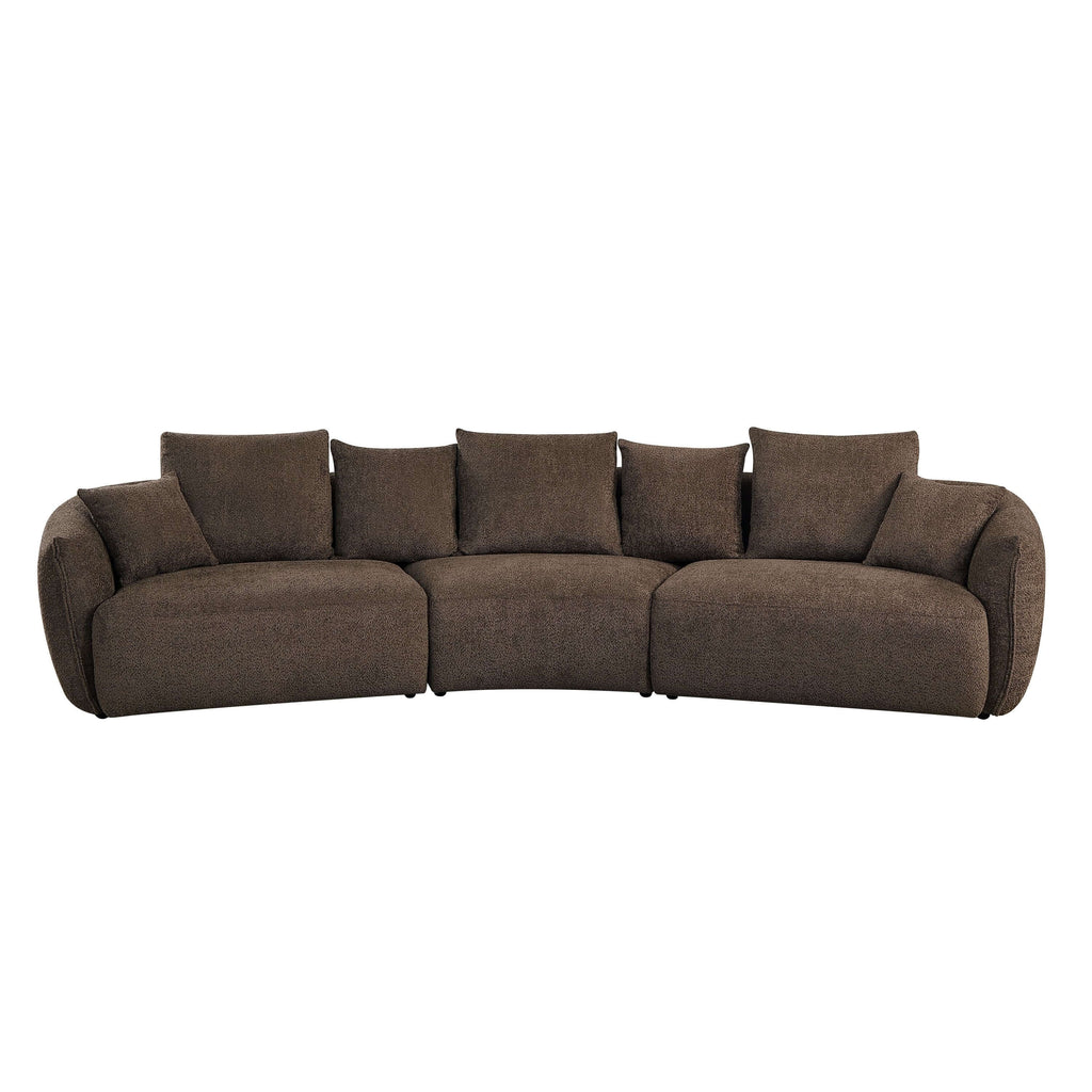 Bash Macca Anthology Brown Boucle Modular Sectional Sofa 145L