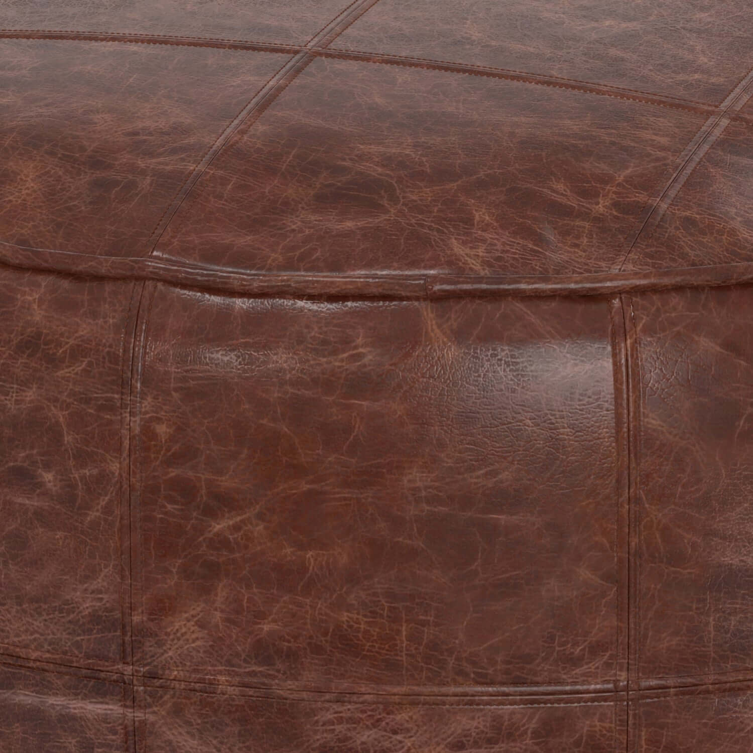 Connor Brown Buffalo Leather Disc Ottoman 34W