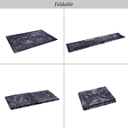 Black and Gray Washable Rectangular Area Rug (Various Sizes)