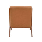 Faux Leather Upholstered Walnut Finish Armchair