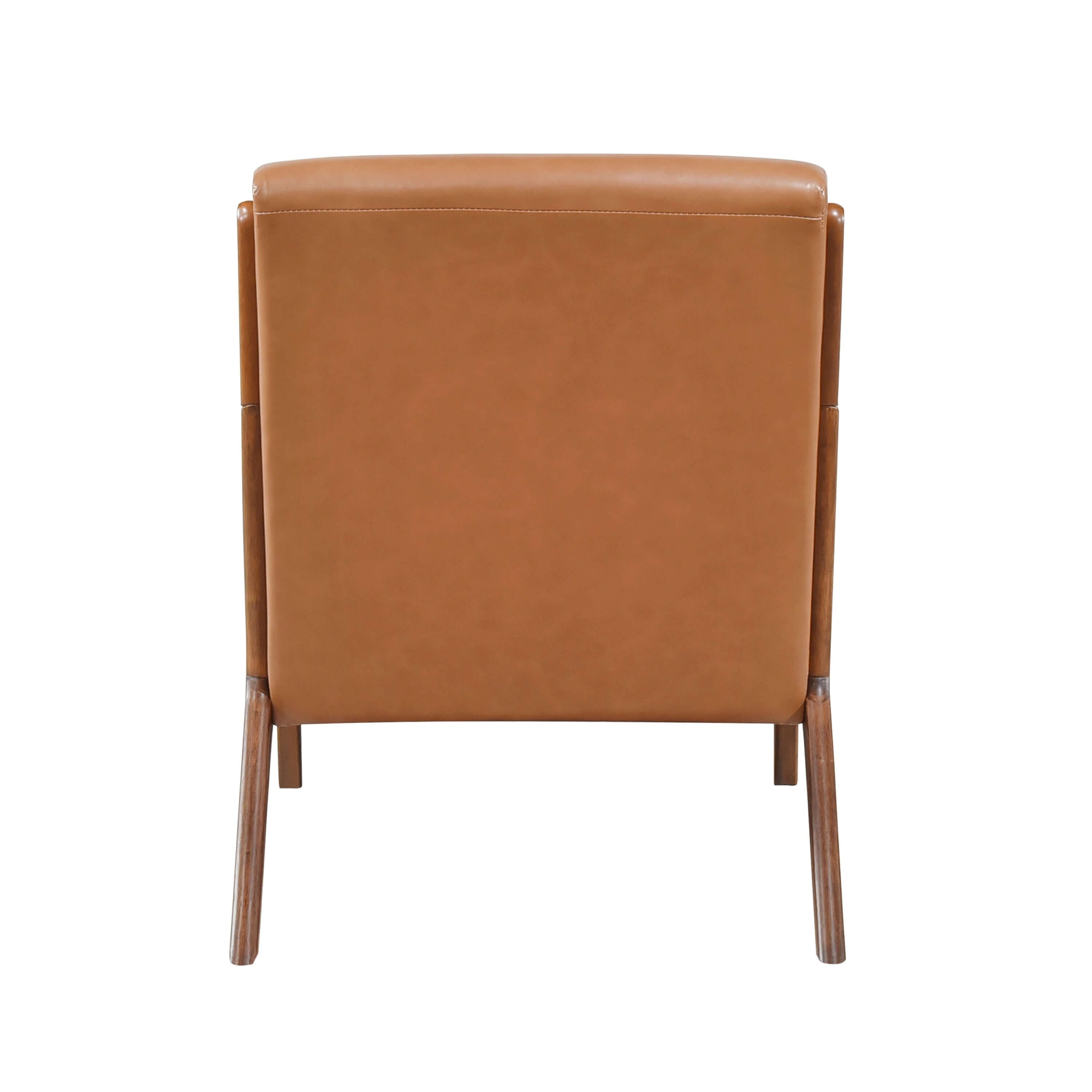 Faux Leather Upholstered Walnut Finish Armchair