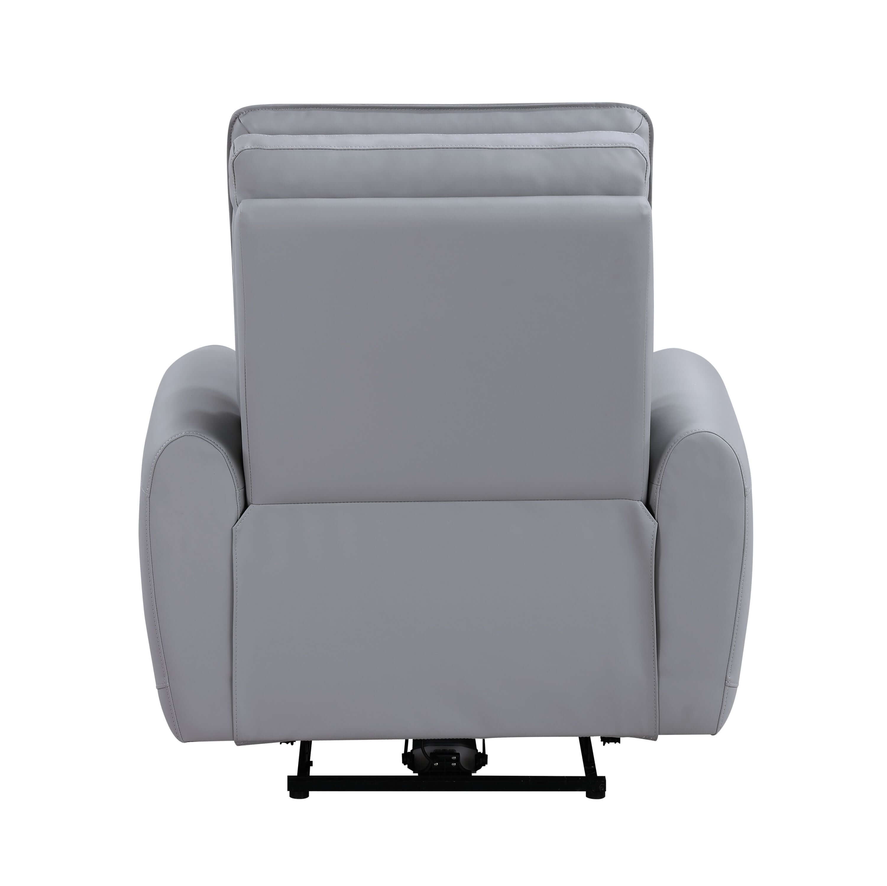Jeromie Gray PU Leather Power Motion Recliner w/ USB Port