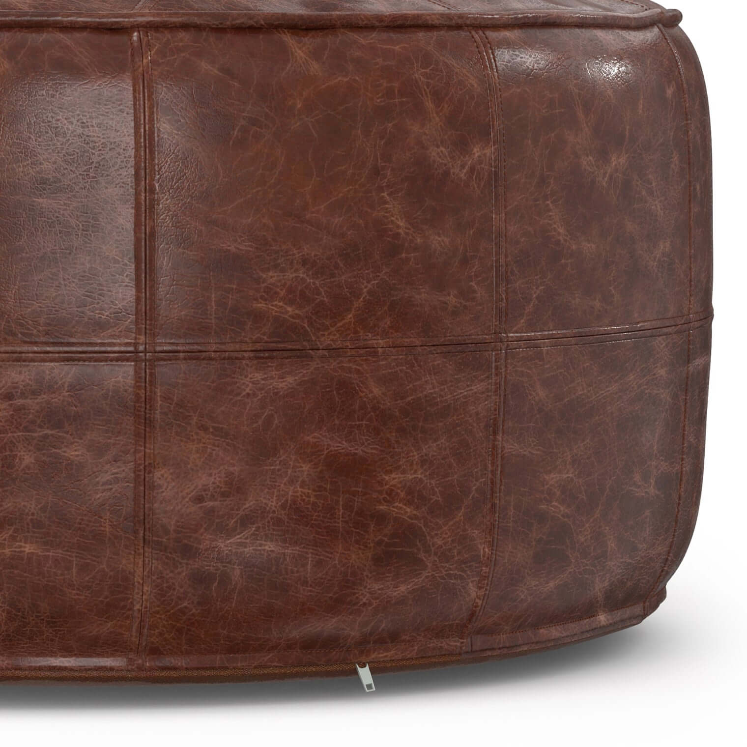 Connor Brown Buffalo Leather Disc Ottoman 34W