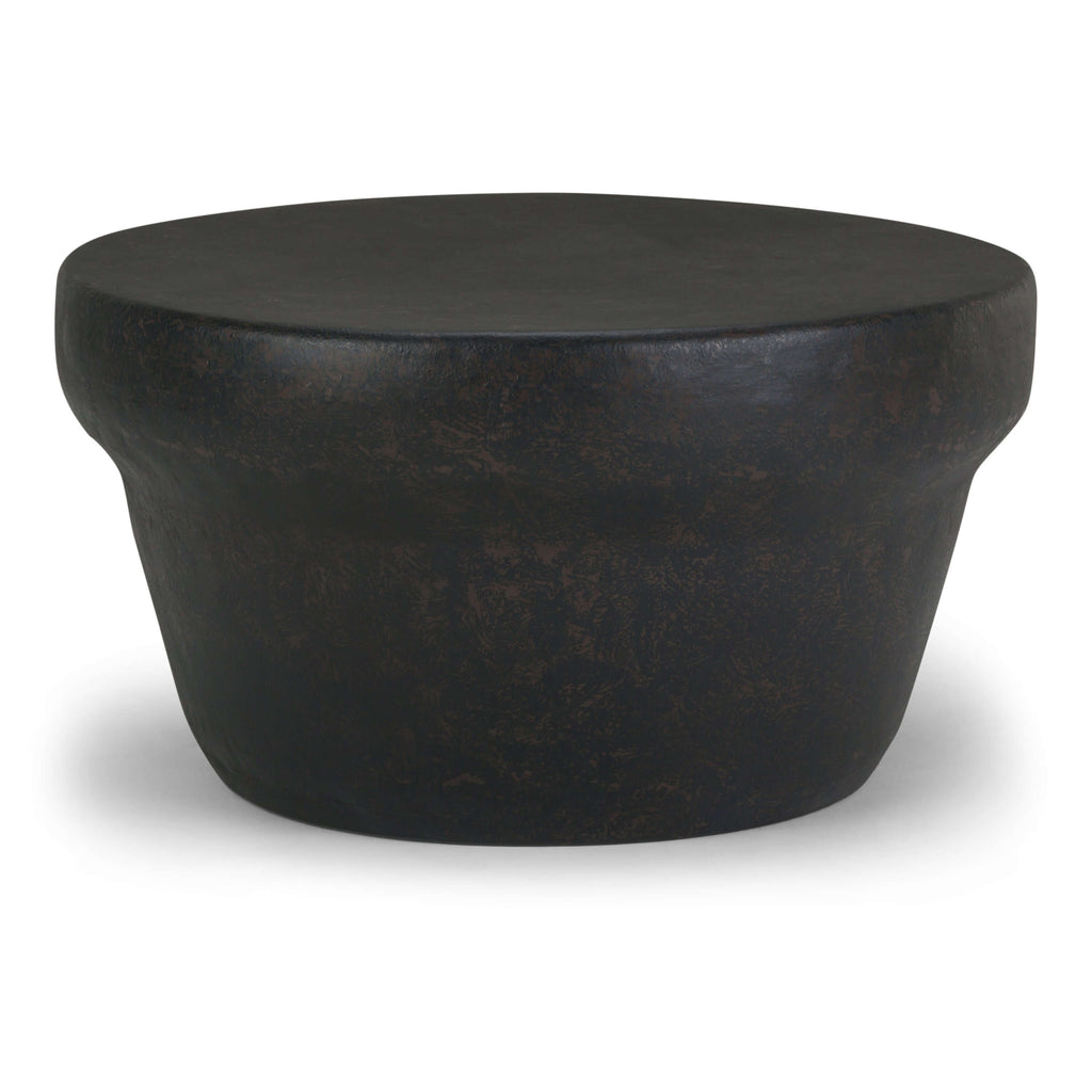 Garvy Rustic Bronze Metal Round Coffee Table 33'