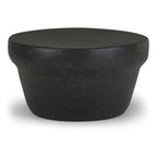 Garvy Rustic Bronze Metal Round Coffee Table 33'